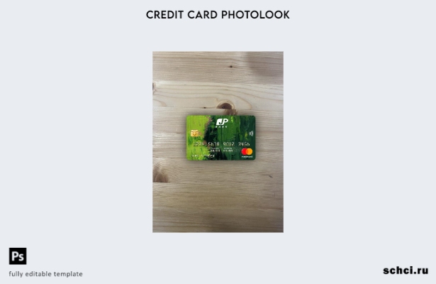 цифровая загрузка Почтового банка Японии, шаблон Mastercard Photolook спереди